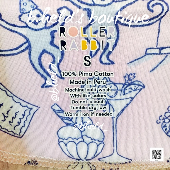 Roller Rabbit Party Toile Polo Pajamas in Pink Size Small (S) Brand New NWT - Picture 9 of 14